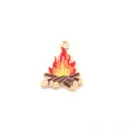 Cute campfire enamel alloy charm pendant DIY jewelry making accessory for keychain. - Red Campfire