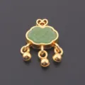 Vintage Gold Jade Ruyi Lock Pendant DIY Jewelry Accessory Necklace Bracelet Charm Gift - Ruyi Lock Charm