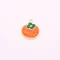 Cute persimmon fruit enamel pendant charm DIY jewelry making necklace bracelet accessory 1pc - Persimmon