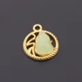 Gold Alloy Imitation Jade Gourd DIY Pendant Necklace Bracelet Accessory Charm Component - Ring Gourd Charm