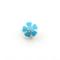 Silver blue enamel five-petal flower charm bead DIY bracelet accessory stylish - Cherry Blossom / Blue