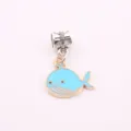DIY cute blue whale enamel metal charm bead for bracelet necklace jewelry making accessory - Whale
