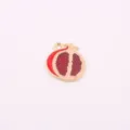Pomegranate enamel charm DIY metal pendant for custom bracelets and necklaces making accessories. - Pomegranate