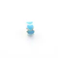 Silver-tone DIY core bead with blue enamel hearts for European charm bracelets and jewelry. - Heart / Blue