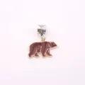 DIY alloy brown bear enamel charm pendant, cute animal jewelry accessory for bracelet necklace - Brown Bear