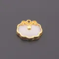 Traditional style alloy imitation white jade lock pendant charm for diy jewelry necklace bracelet - White Jade Ruyi Lock Charm