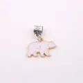 DIY enamel white bear charm metal pendant for European charm bracelets jewelry making - White Bear