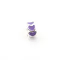Silver purple heart charm bead for DIY bracelets, elegant enamel metal jewelry accessory. - Heart / Purple
