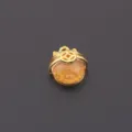 Gold-plated alloy cute cat pendant charm with amber resin insert for DIY jewelry making accessories - Coin Pet Charm