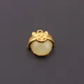 Gold alloy synthetic jade lucky cat pendant charm for DIY bracelet necklace jewelry making. - Lucky Cat Pendant