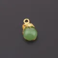 Gold Alloy Green Jade Gourd DIY Pendant Charm Necklace Bracelet Jewelry Making Accessory - Green Gourd Charm