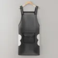 Waterproof kitchen apron with pockets and hand towels for cooking work, black style. - Regular With Pocket and Wipeable Towel / Black