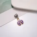Purple enamel ladybug charm pendant alloy DIY jewelry accessory for bracelet detail - Purple