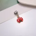 DIY Emaillierte Marienkäfer Anhänger Legierung Schmuck Zubehör für Armband Kette - Rot