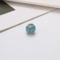 DIY Blaue Herz Legierung Charm Perle Grosses Loch Anhaenger Fuer Armband Schmuckbau - Blau Herz / 2