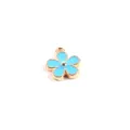 Blauer Emaillierter Blumen Anhanger fur DIY Halskette Armband Schmuckherstellung - Seeblau