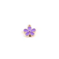 Purple enamel flower alloy charm DIY jewelry pendant necklace bracelet accessory component - Purple