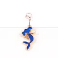 Goldfarbene Legierung blaue Emaile Meerjungfrau Karabinerverschluss Anhänger DIY 1Stk - Blauer Fisch / Blau