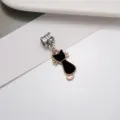 Süßer schwarzer Katzen Emaillierter Anhänger Perle für DIY Armband Halskette Schmuck - Katze