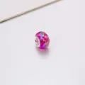 Bunte Acryl facettierte Große Loch Perle für DIY europäische Armband Schmuckherstellung. - Transparent Rosarot Schillernd