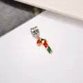 Weihnachtliche Zuckerstange Emaille Anhänger in Rot Grün Legierung für DIY Schmuck Zubehör - Zuckerstange