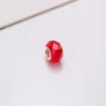 Rote facettierte Acryl Perle mit grossem Loch, bunte DIY Bettelperle fur Armband. - Transparent Rot Schillernd