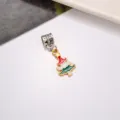 DIY Weihnachtsbaum Emaillierter Charm Anhänger Silberne Öse Festlicher Schmuck Zubehör - Weihnachtsbaum Stil 4