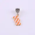 Oranger und weißer Bonbon-Aluminium-Tropföl-Anhänger für DIY-Armband und Halskette Schmuck - Bonbon