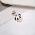 Simpatico ciondolo smalto lega panda nero e bianco cartone animato accessorio braccialetto - Panda