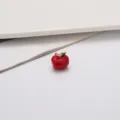 DIY Red Apple Enamel Charm Alloy Large Hole Bead Cute Christmas Jewelry Making Accessory - 7