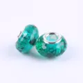 Groene gefaseerde glazen bedels grote gaten kristal afstandhouders voor DIY armbanden - Pauwgroen