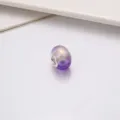 Lila goldfarbene große Loch Charm Perle für europäische DIY Armbänder, glattes Acryl. - Lila
