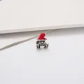 Cute Christmas Santa hat large hole bead alloy DIY jewelry accessory for charm bracelet crafting. - 8