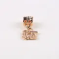 Goldfarbener DIY Legierungs Anhänger mit chinesischen Glückszeichen für Armband Schmuck. - Glücks-Chinesisches Zeichen Anhänger / Gold