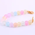 Bracciale di perle in resina opaca colorata chiusura oro 10mm gioiello pastello regalo - Perline di Gomma Colori Misti
