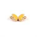 Goldfarbige Schmetterling Verbinder Anhänger mit gelbem Emaill für DIY Handgemachte Schmuck - Gelb