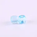 Hellblaue facettierte Acryl Fassperlen, 11x13mm grosses Loch DIY Perle fuer Schmuck. - Seeblau