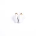 Weisse Chilischote Anhänger mit goldenen Ringen für DIY Schmuck Ohrringe Schlüsselanhänger - Weiß