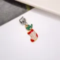 Christmas stocking alloy enamel charm variant, cute DIY jewelry accessory for holiday gifts. - Christmas Sock