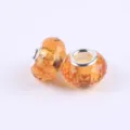 Amber faceted glass large hole beads DIY charm bracelet jewelry accessories components - Champagne Gold