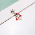 DIY Christmas snowman alloy oil drop pendant charm for handmade bracelet jewelry making accessory - Two-Button Snowman