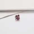 Christmas gift box charm bead red enamel alloy large hole DIY jewelry accessory - 12