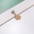 DIY Alloy Snowflake Pendant Charm with Crystal Rhinestones Jewelry Accessory Gold - Rhinestone Snowflake