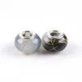 DIY perlina foro grande bicolore in acrilico distanziatore per bracciali europei gioiello - Nero