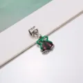 Christmas alloy enamel double bell charm DIY jewelry accessory pendant for festive crafts. - Bell