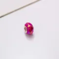 DIY αξεσουάρ κοσμήματος χρωματιστή ακρυλική facet μεγάλη τρύπα χάντρα ματζέντα. - Συμπαγές Ιριδίζον Ροζ Κόκκινο