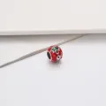 Christmas DIY Enamel Charm Bead Alloy Red Big Hole Bead Jewelry Accessory for Bracelet - 15