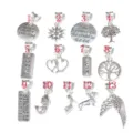 Silberfarbenes Legierung DIY Schmuck Charms Set mit Zitaten und niedlichen Tiermotiven. - Stil 2