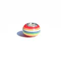 Rainbow striped resin large hole bead charm for DIY charm bracelets and jewelry making supplies - Rainbow Striped 7
