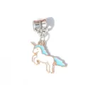 Cute unicorn enamel charm pendant alloy DIY jewelry accessory for bracelet necklace making. - Unicorn / White